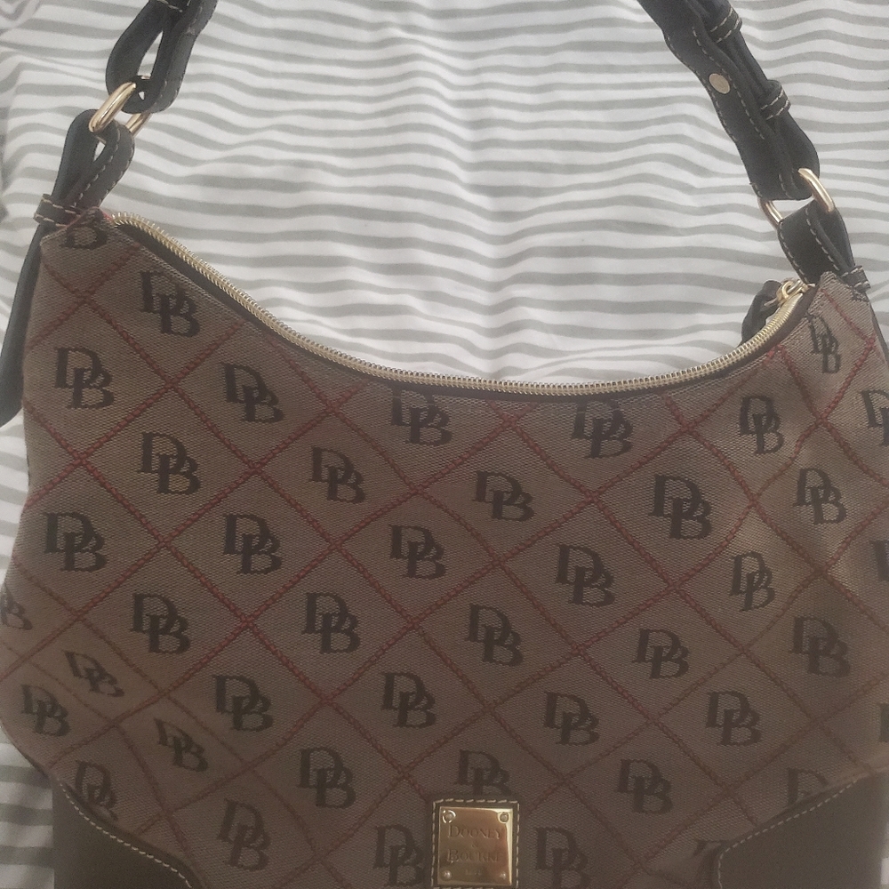 Dooney and Bourke Medium Brown Bag with Red